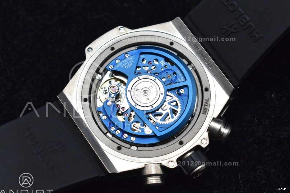 ZF Titanium Strap on Unico A1280 Edition Blue 1:1 Bang Dial Rubber Hublot Blue Skeleton Big Best 1119